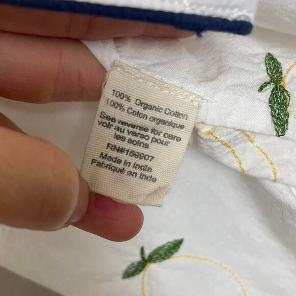 Printfresh Lemon Drop Embroidered Pajama Set White Organic Cotton Size 3x - Picture 6 of 6